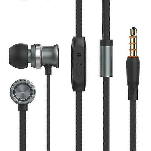 D7 Built-In Mic Metal Earphone Earbud 3.5mm Wired Control Headphone - Rose