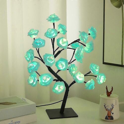 Rose Lamp Tree, Light Up Rose Petal Tree Lamp, Perfect As Girl'S Night Lamps