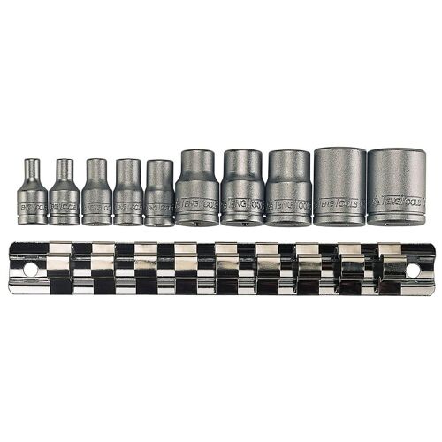 Jeu de douilles e-tx 1/4 + 3/8 11 pcs Teng Tools M3814