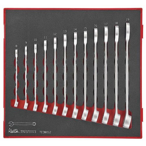 Jeu de clés mixtes hip-grip Foam2 tray 8- 19mm 12 pièces Teng Tools TED8012