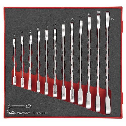 Jeu de clés mixtes à racagnac Foam2 tray 8- 19mm 12 pièces Teng Tools TED6512RS