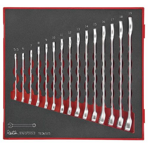Jeu de clés mixtes Foam2 tray 5,5- 19mm 15 pièces Teng Tools TED6515