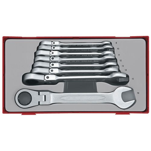 Jeu de cles mixtes- flex à racagnac TT1 tray 8-19mm 8 pièces Teng Tools TT6508RF