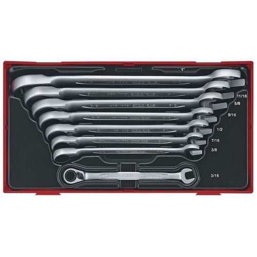 Jeu de cles mixtes à racagnac TT1 de 5/16 à 3/4 tray 8 pièces Teng Tools TT6508RAF