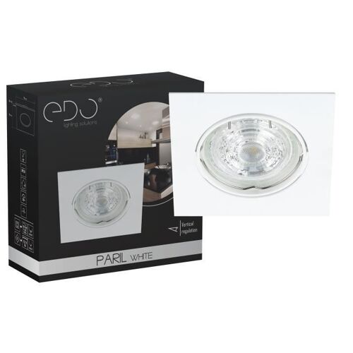 Spot de plafond réglable à encastrer PARIL White IP20 carré blanc EDO777319 EDO