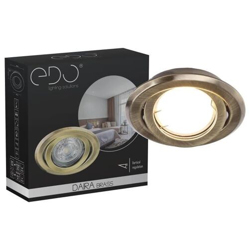 Spot de plafond réglable encastrable DAIRA Laiton IP20 rond EDO777302 EDO