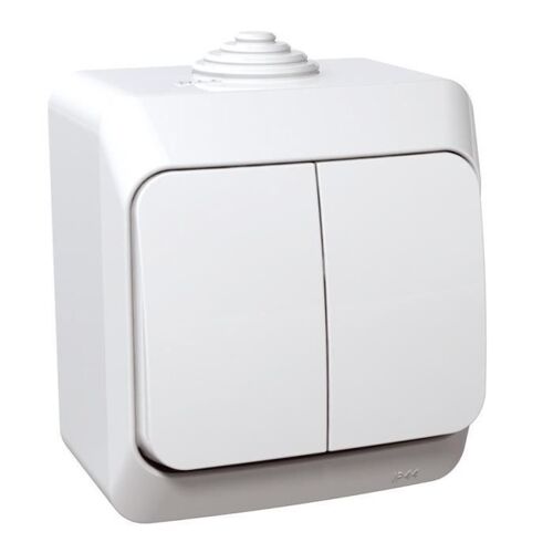 Interrupteur double étanche Blanc IP44 Cedar Plus WDE000550 Schneider Electric