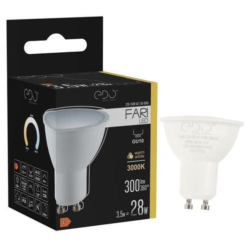Ampoule Led Fari Gu10 3,5w 3000k Blanc Chaud 120° 300lm Edo