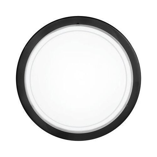 Eglo Planet 1 - Applique Murale / Plafonnier Moderne À 1 Ampoule Noire Avec Abat-Jour En Verre Satiné, E27