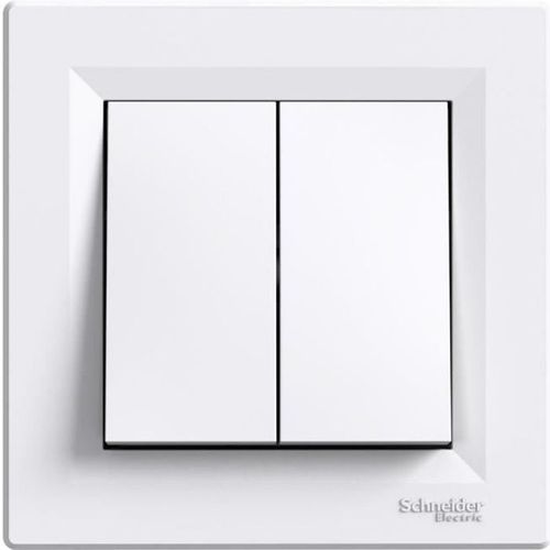 Interrupteur double allumage unipolaire à vis, blanc Schneider Asfora EPH0300321/SCH