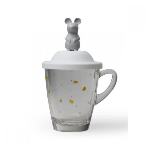 Mug Avec Couvercle Souris 350ml - Qualy - Transparent -