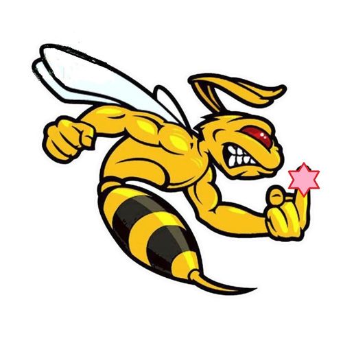 Sticker Abeille Jaune Et Noir Doigt En L'air 13x12 Cm Autocollant Rock Roll Hot Rod