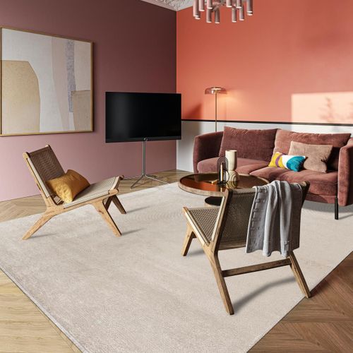 Tapis Kilim 200x300 Pearl Crème Tapis Doux Et Lumineux En Coton