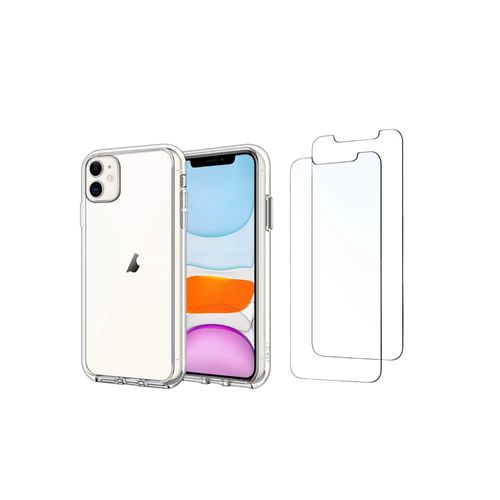 Hqselection® Coque Pour Apple Iphone 11 Transparente Silicone En Gel Tpu Souple + 2 Verre Trempé Film Protection Écran - Anti Rayures - Ultra Résistant Dureté 9h