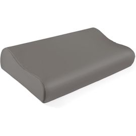 Kalanka-Taie D'oreiller 100 % Soie De Mûrier 19 Mommes Pour Oreiller Contour Cervical En Mousse À Mémoire De Forme, Lavable (Gris Anthracite, 61 X 35,6 X 11,9 Cm/9,9 Cm) 