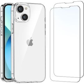 Hqselection® Coque Pour Iphone 13 Mini Transparente Silicone En Gel Tpu Souple + 2 Verre Trempé Film Protection Écran - Anti Rayures - Ultra Résistant Dureté 9h