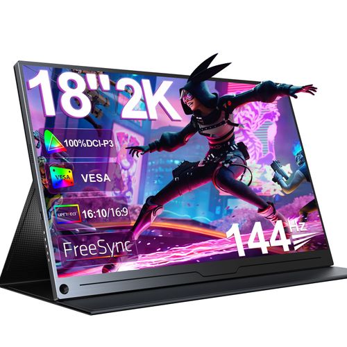 Moniteur de jeu portable Moniteur IPS 144 Hz 2k 100 % DCI-P3 144 Hz 18,0"