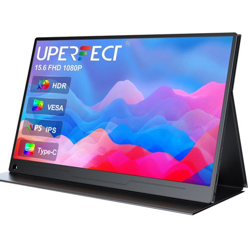 Moniteur portable UPERFECT 15,6", 1080P Full HD IPS USB C avec HDMI standard, type C, OTG et trou VESA