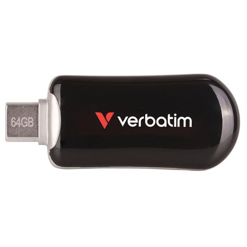 Verbatim Plectra - Clé USB - 64 Go - USB 3.2 Gen 1 / USB-C - noir
