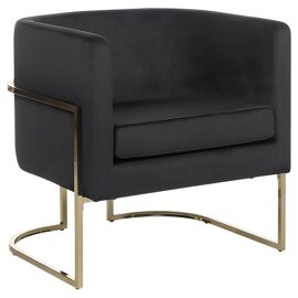 Velours Fauteuil Noir SIRKKA