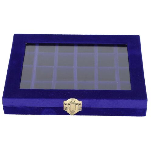 Simple Portable En Flanelle En Bois Boucles D'oreilles Anneaux Bijoux Organisateur Rangement Titulaire Boîte Casebleu