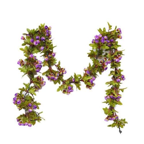 Roses artificielles feuillage guirlande suspendu Guide en plastique fleur vigne suspendu plafond décoration violet