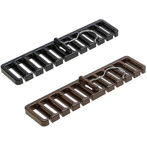 Cintre de ceinture, cintre de cravate, crochets de ceinture de placard, porte-ceinture et porte-cravate (2pcs, noir, marron)