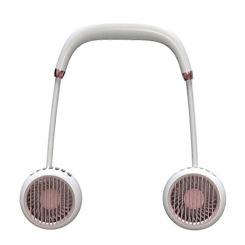 Ventilateur de cou mains libres, mini ventilateur personnel USB rechargeable, ventilateur de tour de cou portable de conception de casque avec rotation à 360°
