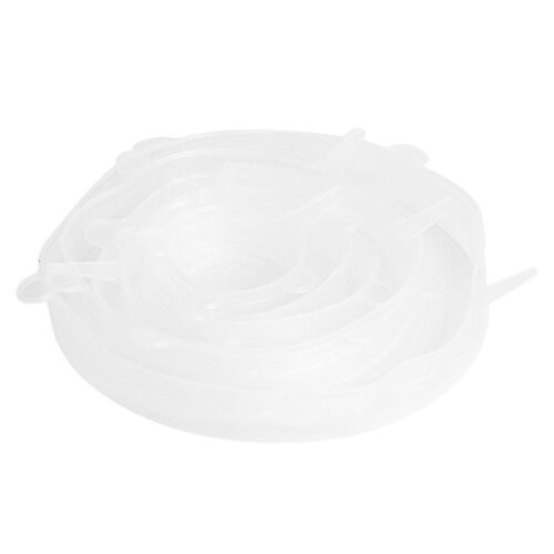 6pcs / Set Cuisine Silicone Réutilisable Nourriture Fruits Stockage Préservation Couverture Extensible Couvercles Pour Bolblanc