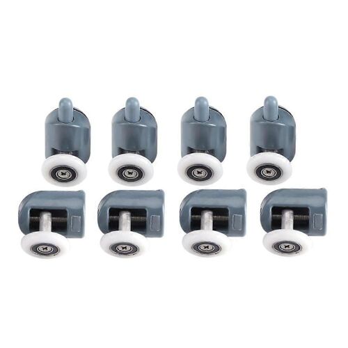 8 x Twin Bottom Top Douche Porte Rouleaux Poulies Roues Coureurs Salle De bain Simple Roue