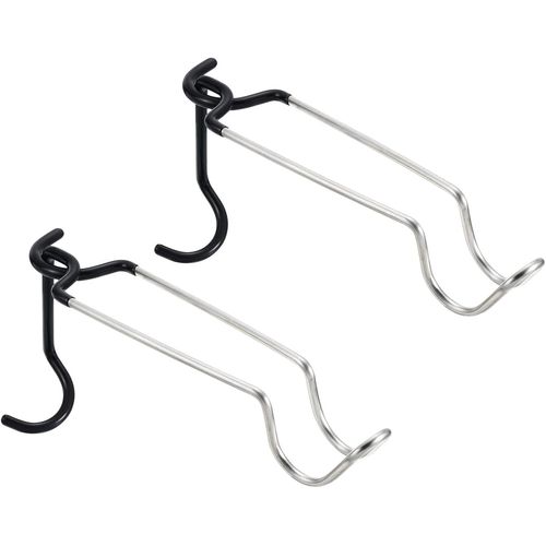 Kalanka-Camping Crochet Suspensions, 2 Lot Tente Accessoires Camping Lanterne Antidérapant Lampe Pole Suspensions Pour Extérieur Randonée, Noir