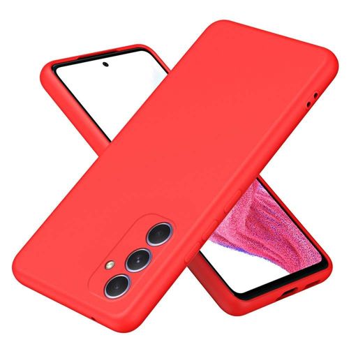 Coque Pour Samsung Galaxy A55 5g - Housse Etui Silicone Gel Fine + Verre Trempe - Rouge