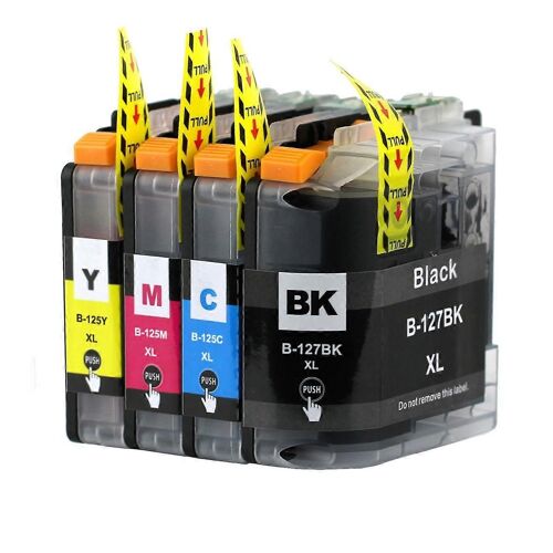 1 Ensemble de cartouches d'encre pour remplacer Brother LC127 &amp LC125 Compatible/non OEM par Go Inks (4 Encres)