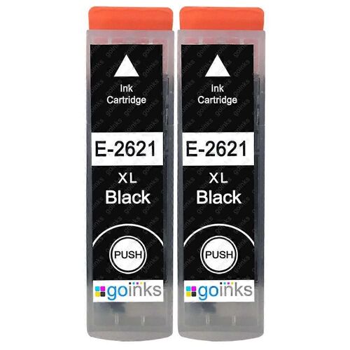 2 cartouches d'encre noire pour remplacer Epson T2621 (série 26XL) Compatible/non-OEM de Go Inks