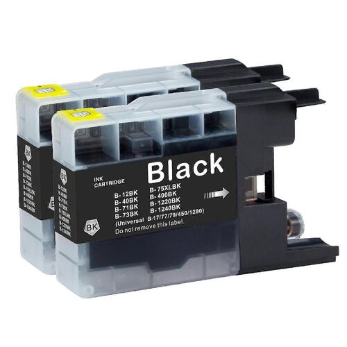 2 cartouches d'encre noire pour remplacer Brother LC1240Bk Compatible/non-OEM par Go Inks