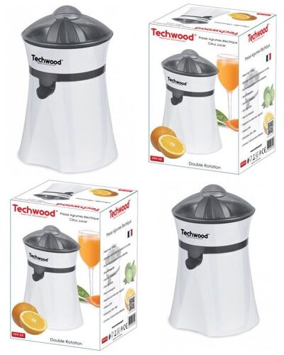 Presse-agrumes - Blanc - 20W - 2 cônes - Démarrage automatique - Bol verseur translucide