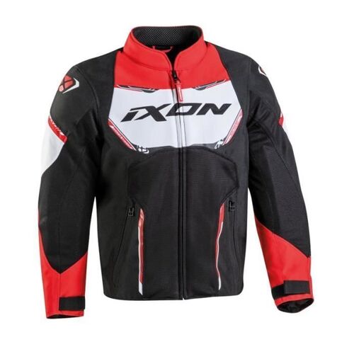 Blouson Moto Enfant Ixon Striker Air - Noir/Rouge/Blanc - 14 Ans