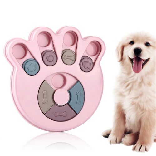 Bol D'alimentation Éducatif En Plastique Portable Pour Animaux De Compagnie Puzzle Jouet Interactif Pour Chiens Catspink Claw Print