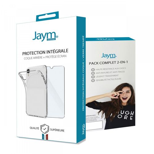 Jaym - Pack Intégral Coque + Verre Pour Samsung Galaxy S22 Plus - Coque Souple Transparente Et Résistante + Verre De Protection Renforcé - Plat 2.5d