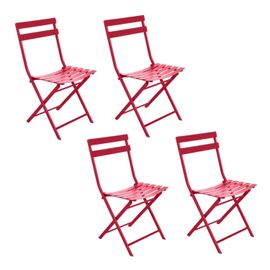 Lot De 4 Chaises De Jardin Pliables En Métal Greensboro - Grenade