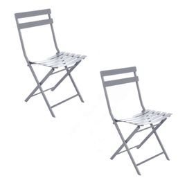 Lot De 2 Chaises De Jardin Pliables En Métal Greensboro - Quartz