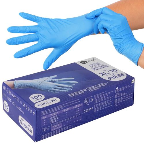 Kalanka-Pulse Lot De 100 Gants Jetables Gants Nitrile Avec Norme En 455-1, En 455-2, En 1186 (100,M)