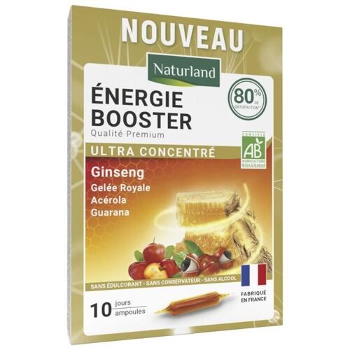 Naturland Énergie Booster Ginseng Guarana Bio 10 Ampoules 