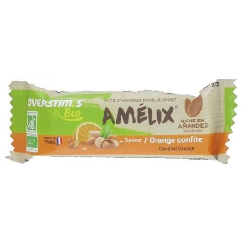 -Overstims Amelix Bio Orange Confite Barre Unitaire** (Saveur : Orange Confite) 