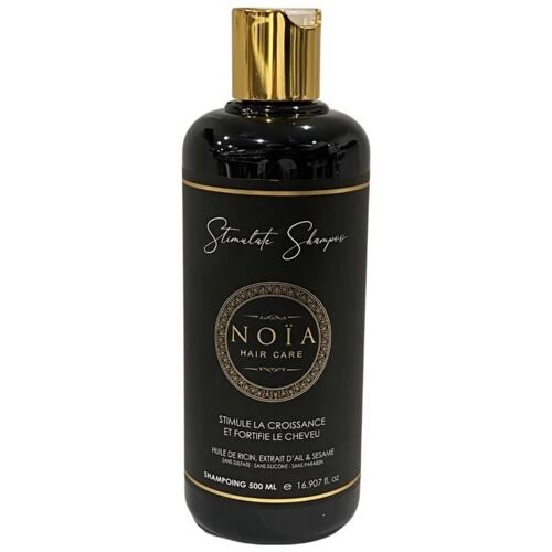 Shampoing Huile De Ricin , Extrait D'ail & Sésame - Gamme Stimulate - Noïa Hair - 500 Ml 