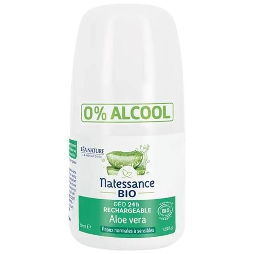 Déodorant Natessance - Aloe Vera Bio - Rechargeable 24h - Sans Alcool 