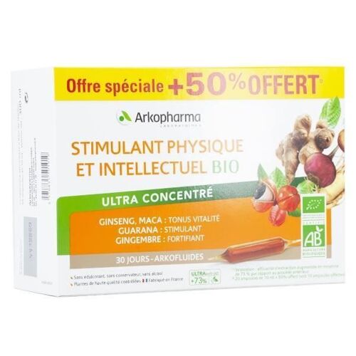 Arkopharma Arkofluides Stimulant Physique Bio 20 Ampoules +10 Ampoules Offertes 