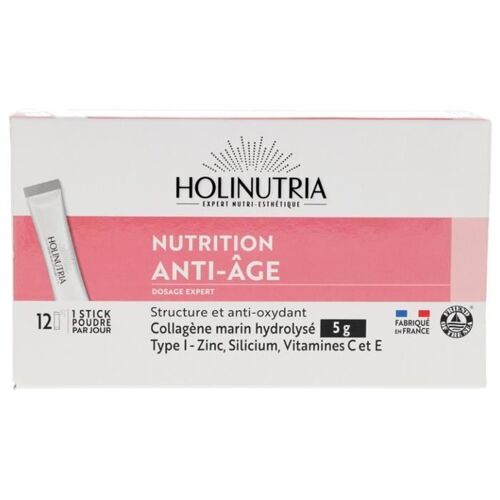 Holinutria Collagène Anti-Âge Constituant De La Peau 12 Sticks De Poudre À Diluer 