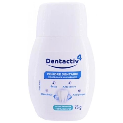 Poudre Dentaire Blancheur Bicarbonate 75 G - Gilbert Dentactiv4 