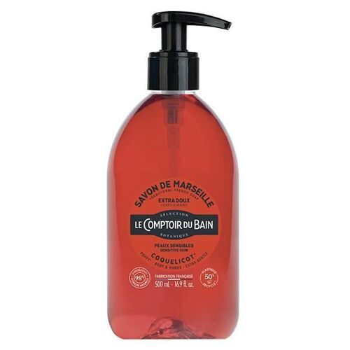 Savon Liquide - Le Comptoir Du Bain - Coquelicot - 500ml - 98% D'ingrédients Naturels - Sans Huile De Palme 